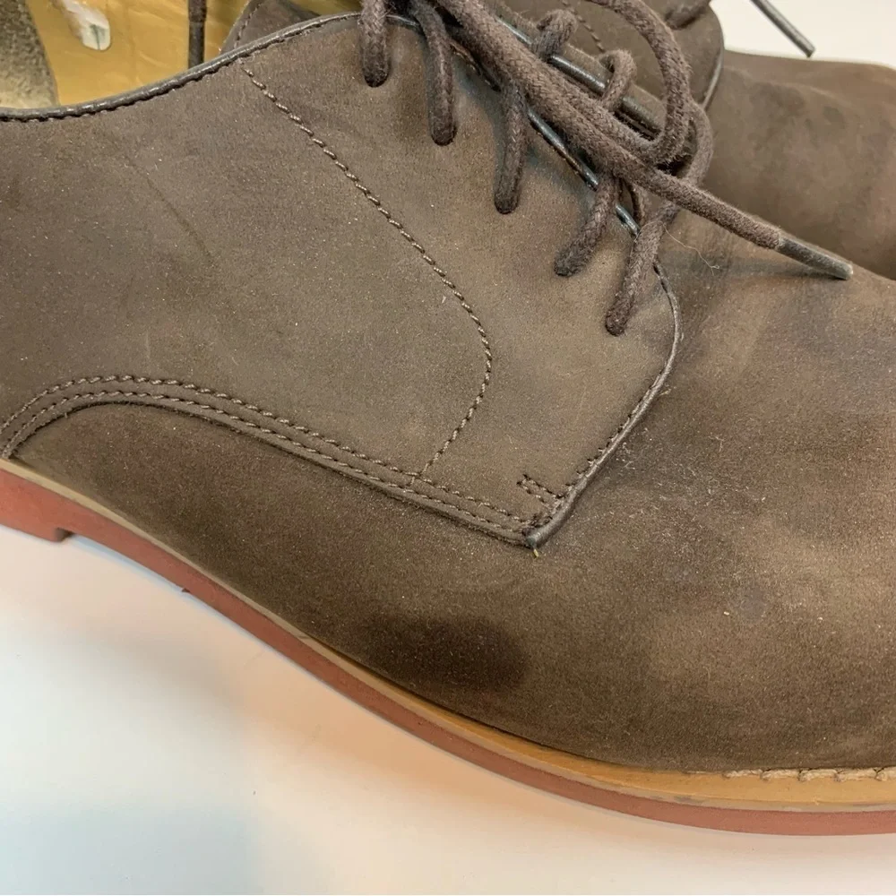 Brooks Brothers Mens Dress Shoes Brown Suede Oxford Lace Up Round Toe- 9.5 D